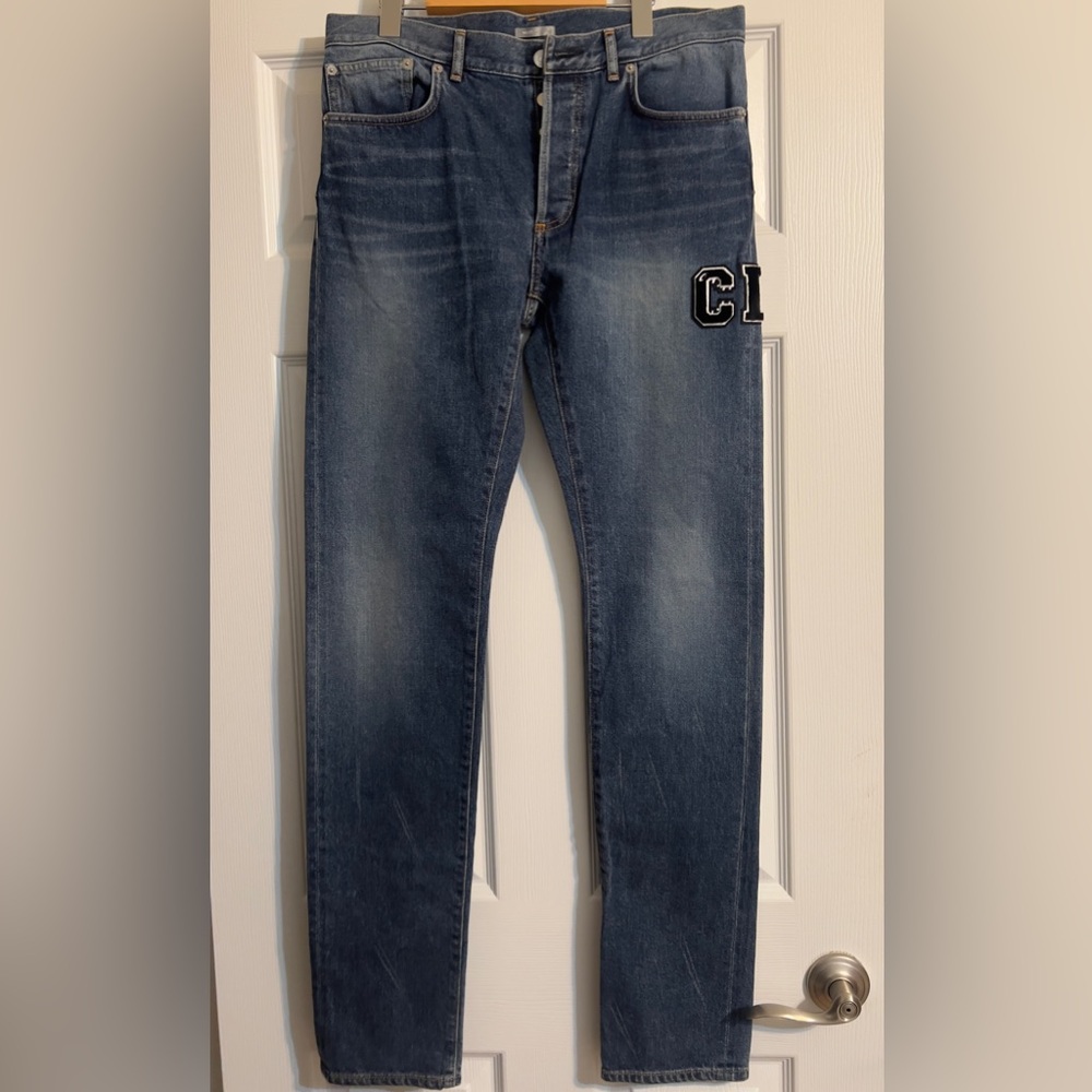 Dior X Kenny Scharf Straight Cut Jeans CD Patch Denim NEW Euro Size 30